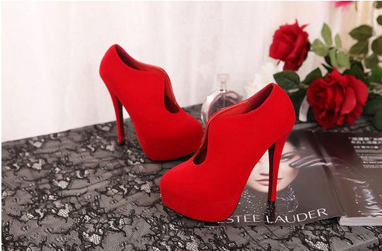 Sapato Alto  Lady Wedge Red